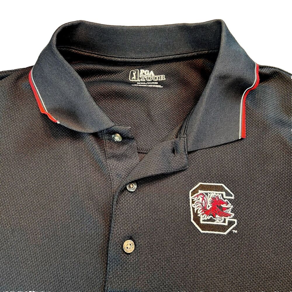 University of South Carolina Gamecocks Mens PGA Polo Shirt Black SZ XXL